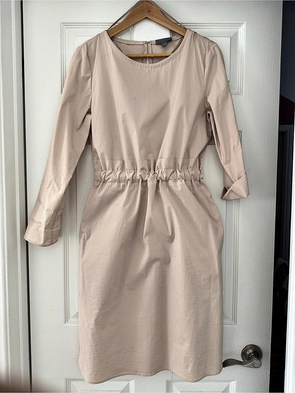 COS Long Sleeve Midi Dress in Pink Size 8 Like New